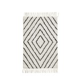 COTTON BATH MAT OFF WHITE BLACK - CAFE, SIDE TABLES